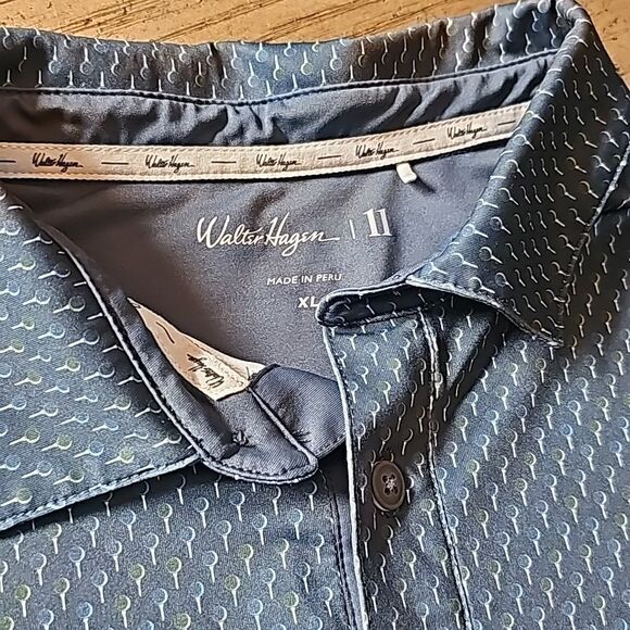 Walter Hagen Navy collared shirt XL - Picture 2 of 6